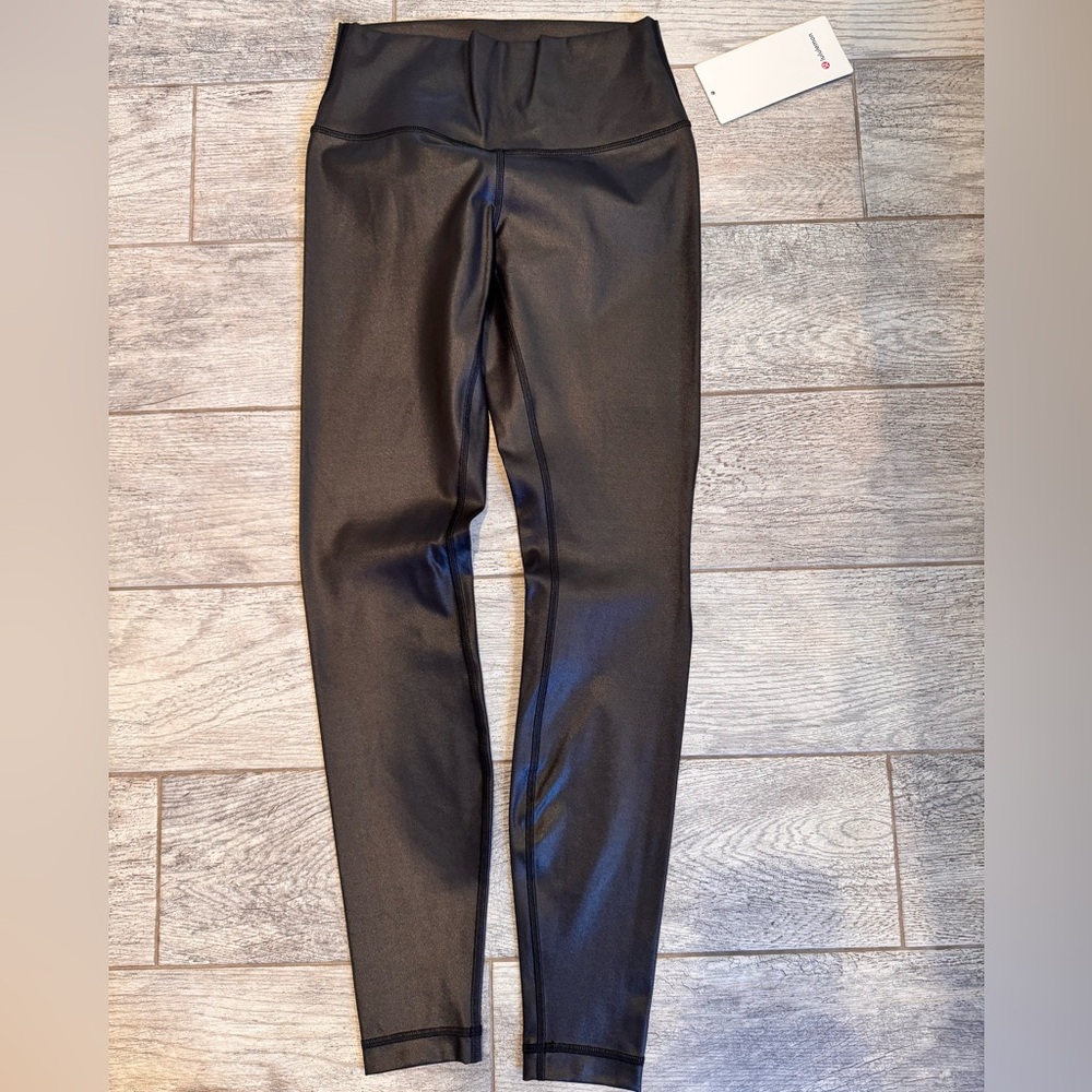 Lululemon wunder under leggings shine in matte black size 6 nwt